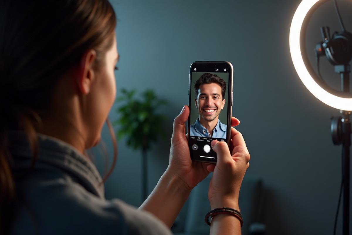 Social media content creation with smartphone and ring light